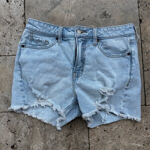 OLD NAVY High Rise OG Straight Ripped Denim Shorts Frayed Hem 6